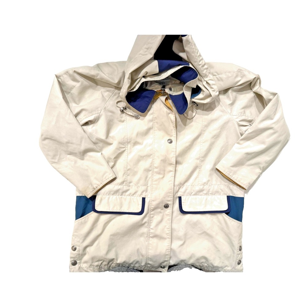 Vintage CS Signature Jacket Mens MED Beige Hooded Canvas Parka‎ Pockets Gorpcore